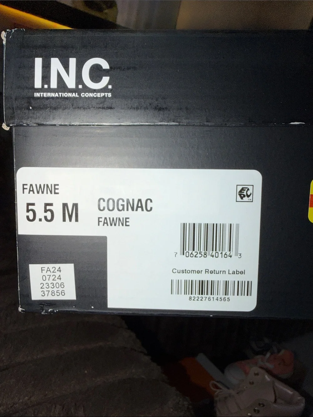 INC Fawne Leather Knee‎ High Boots cognac